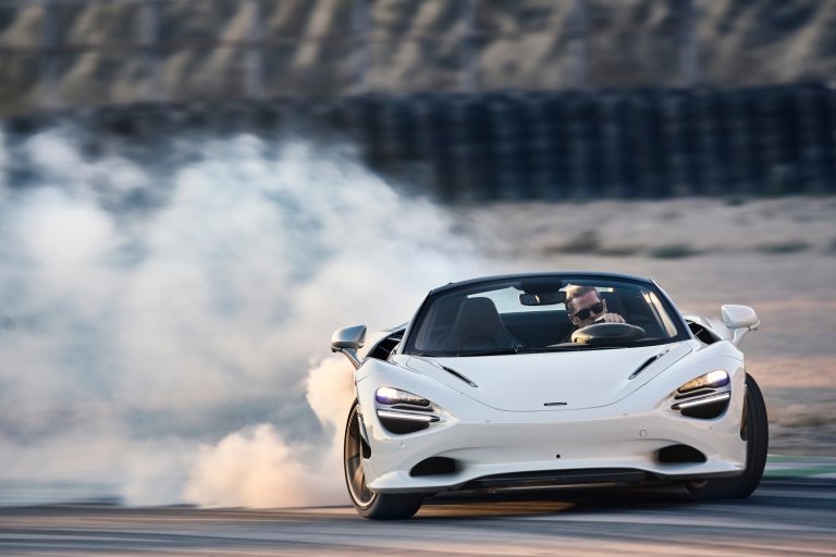 a sports car in motion