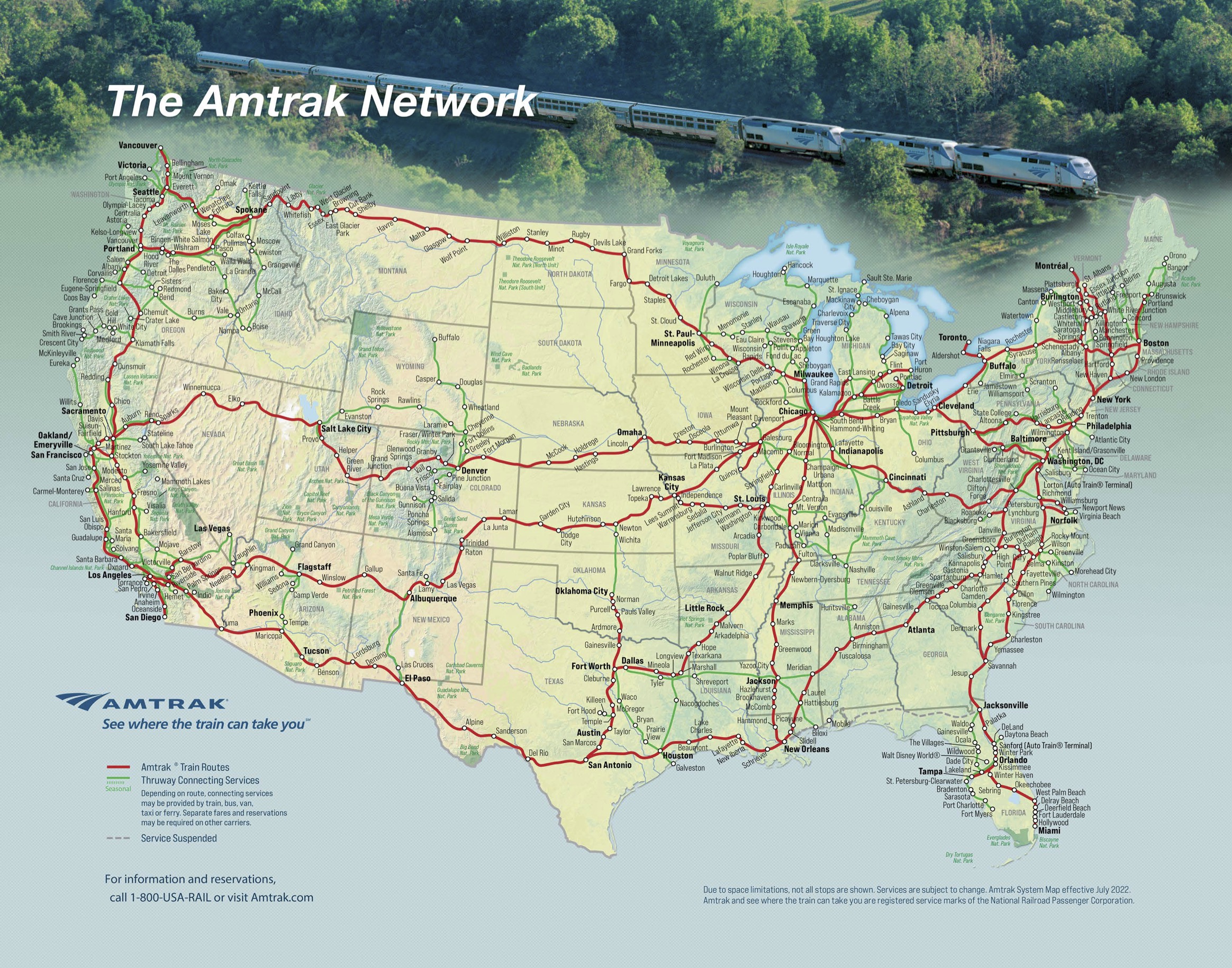 map of places where amtrak services