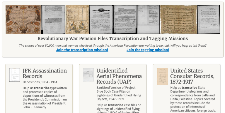 screenshot of citizen projects