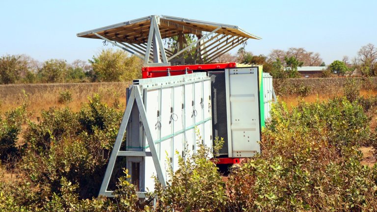 a solar power device in a field